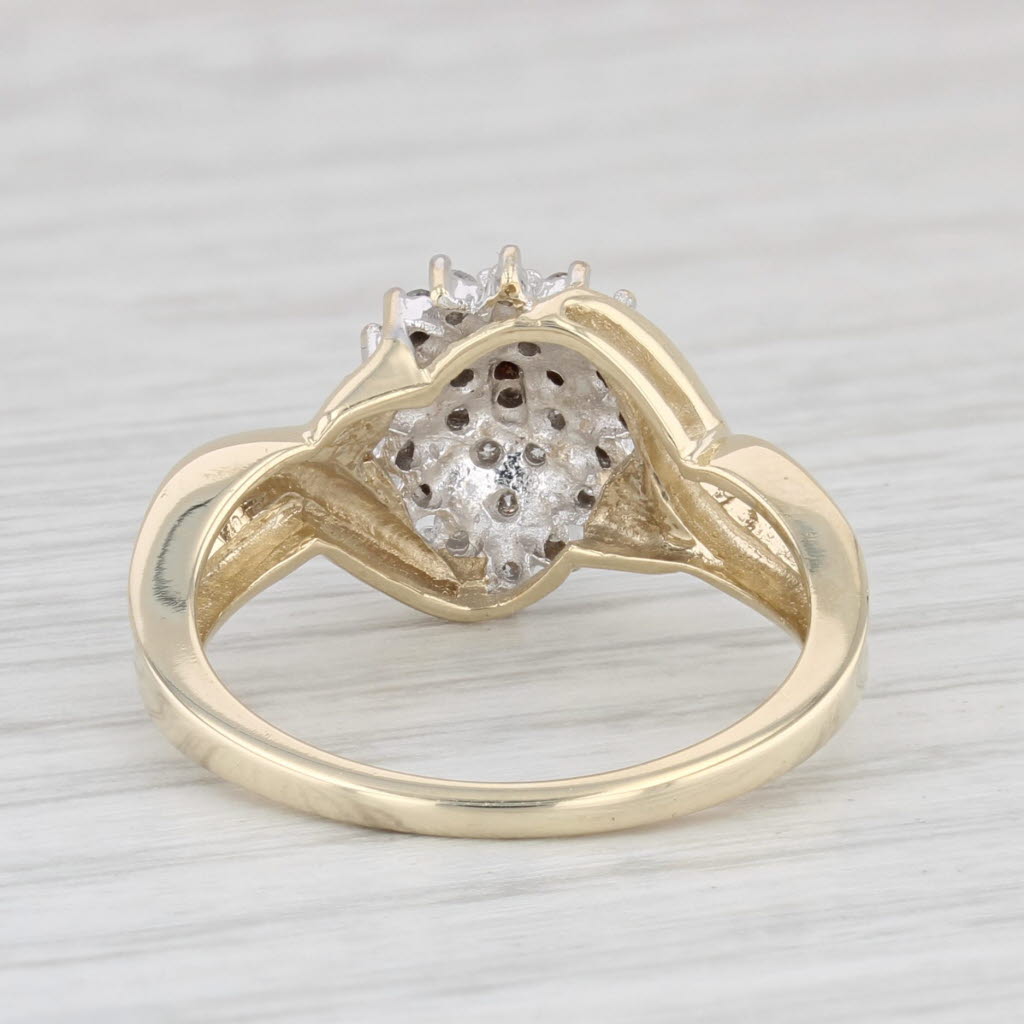 Light Gray 0.14ctw Diamond Cluster Ring 10k Yellow Gold Size 7.25