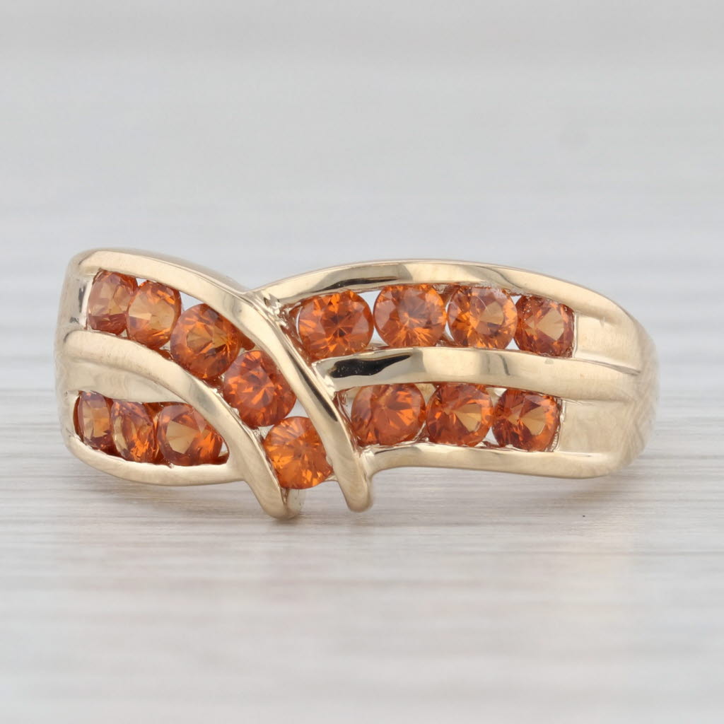 Light Gray 1.24ctw Orange Spessartite Garnet Ring 14k Yellow Gold Size 7