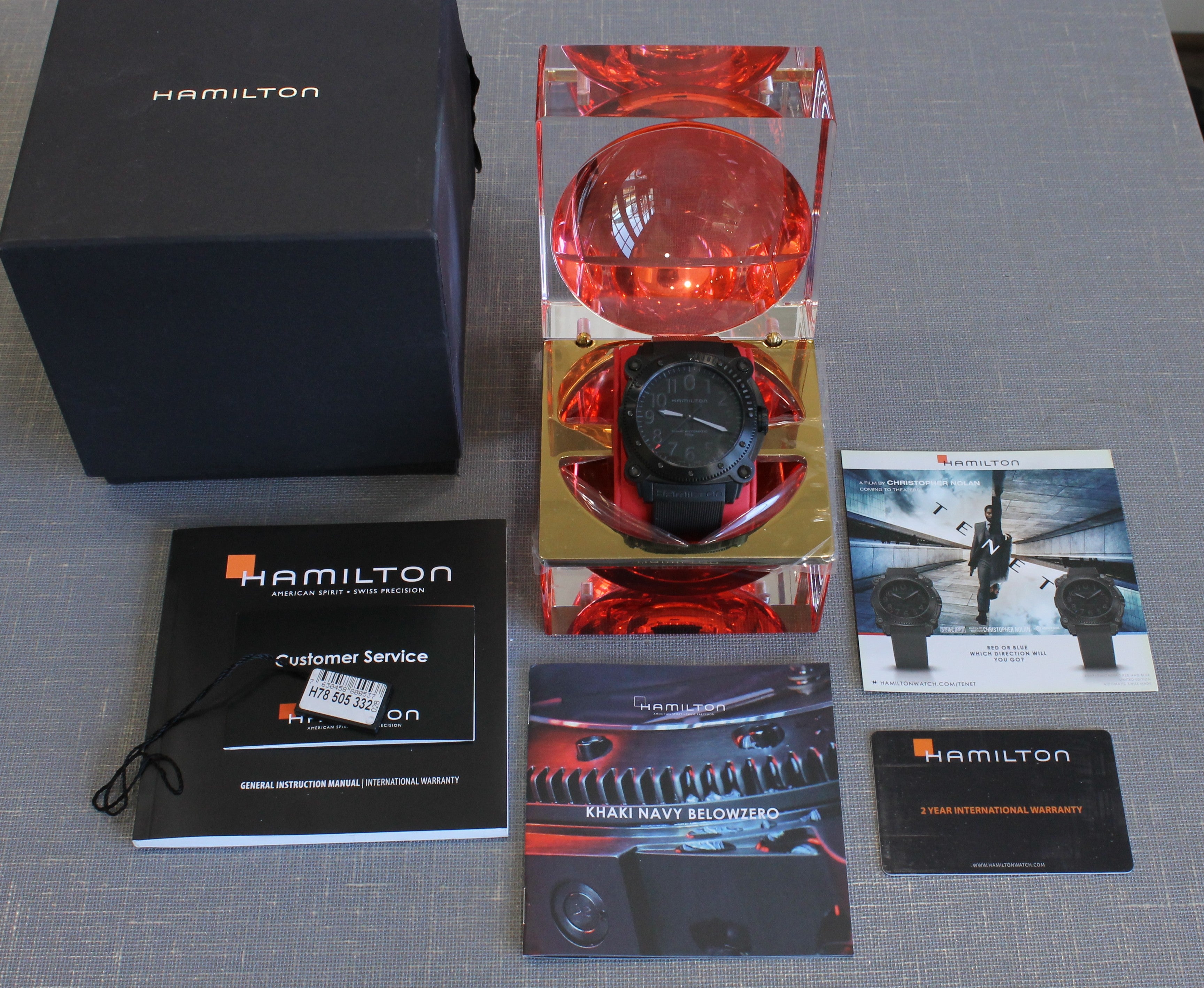 Hamilton Below Zero Khaki Mens Black Titanium Automatic Watch w Ice Box H785050