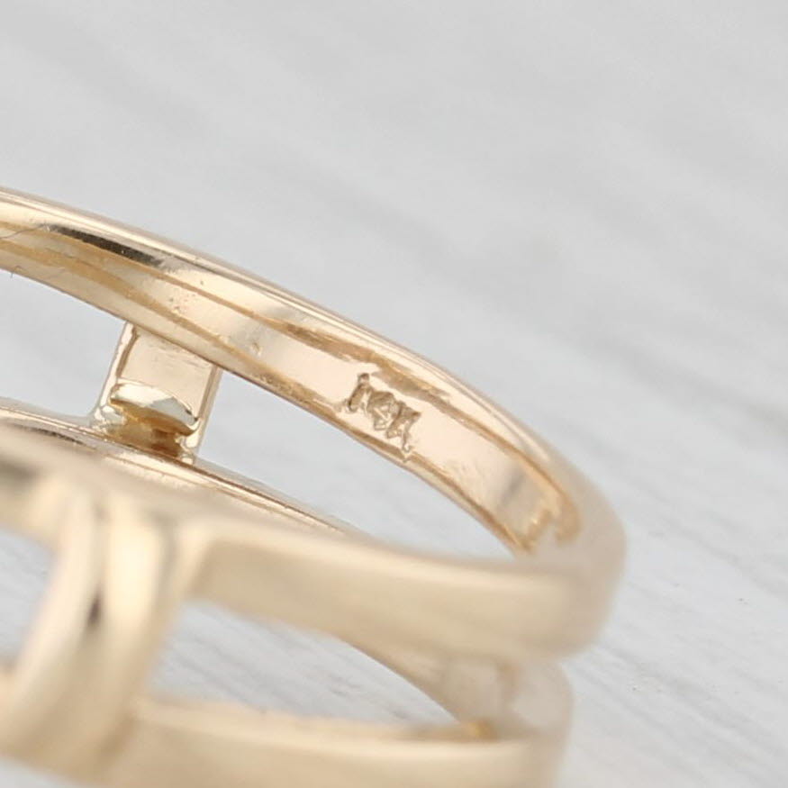 Light Gray 0.60ctw Diamond Ring Jacket Wrap 14k Yellow Gold Size 7.75 Wedding Band