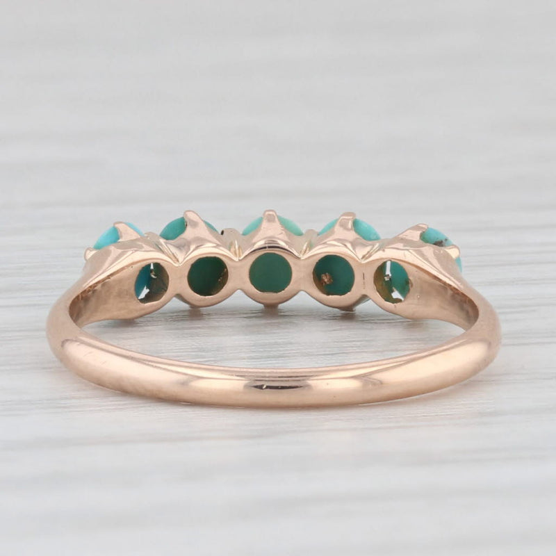 Victorian Turquoise Ring 14k Yellow Gold Size 5 Stackable Antique