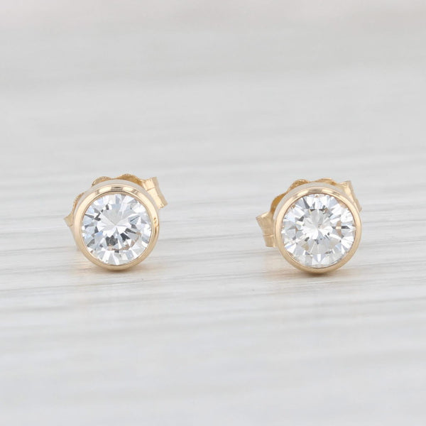 Light Gray New 0.54ctw Round Diamond Solitaire Stud Earrings 14k Yellow Gold