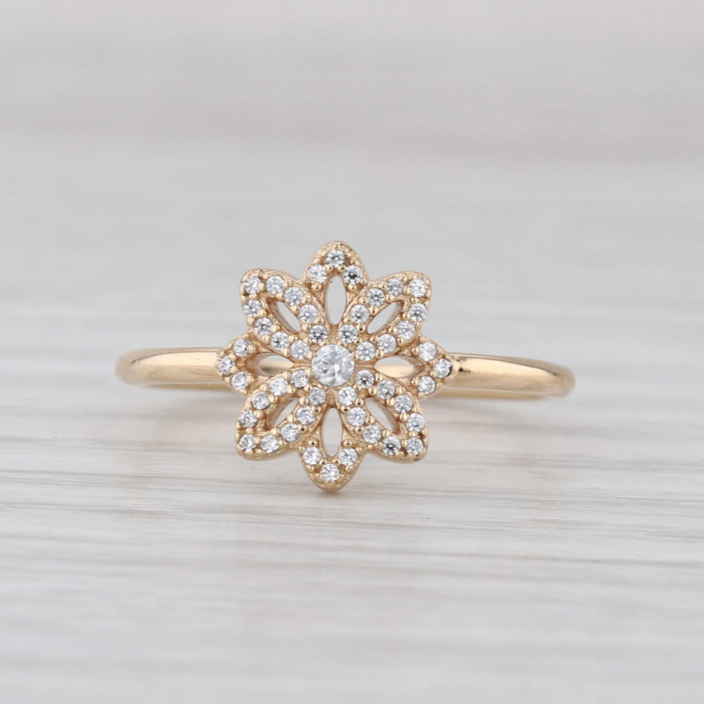 Pandora Lace Botanique Ring 14k Yellow Gold 150182CZ Size 6 Cubic Zirconia