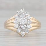 Gray 0.57ctw Diamond Halo Engagement Ring 14k Yellow Gold Size 6.25