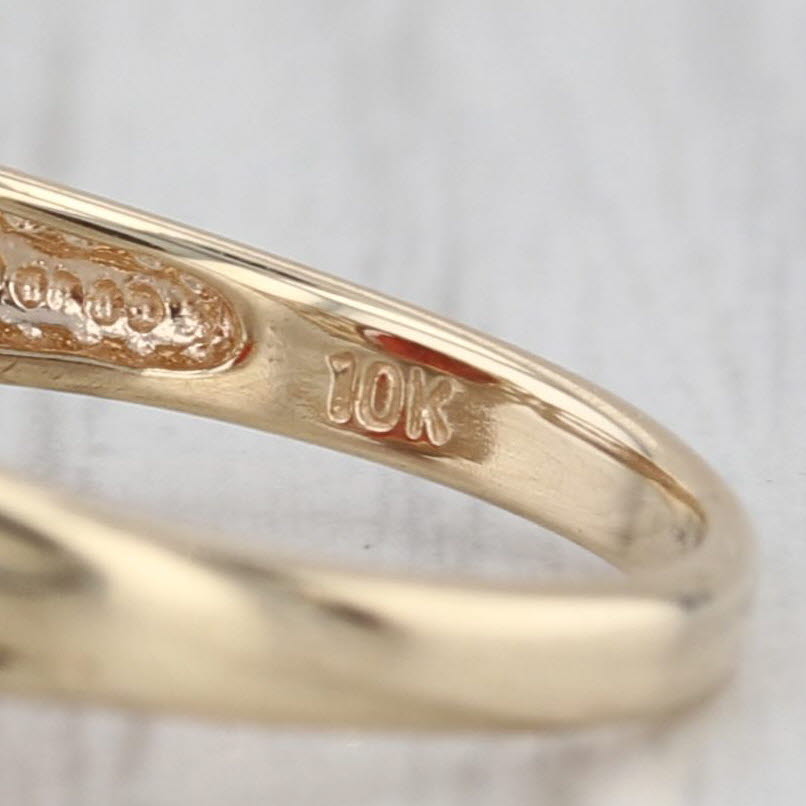 5.39ctw Oval Garnet Diamond Ring 10k Yellow Gold Size 7.5