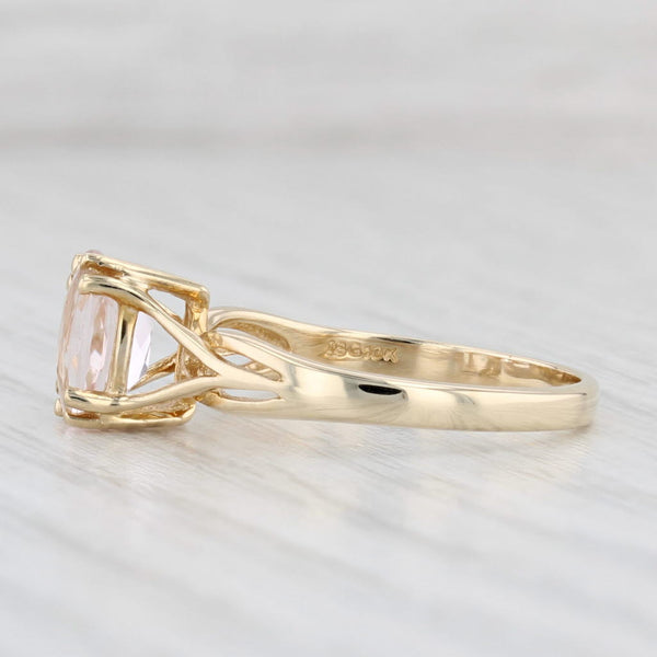1.15ct Pink Morganite Solitaire Ring 10k Yellow Gold Size 7 Oval Solitaire