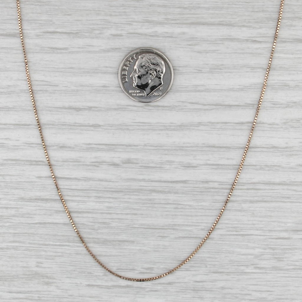 Box Chain Necklace 10k Rose Gold 19.5" 0.7mm