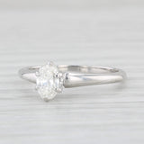 Light Gray 0.37ct VS2 Oval Solitaire Diamond Engagement Ring 14k White Gold Size 5.25