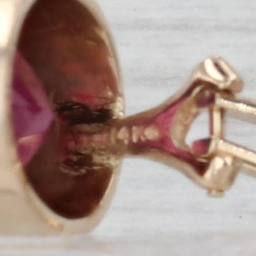 8.40ctw Oval Rhodolite Garnet Drop Earrings 14k Yellow Gold Clip On Omega Backs