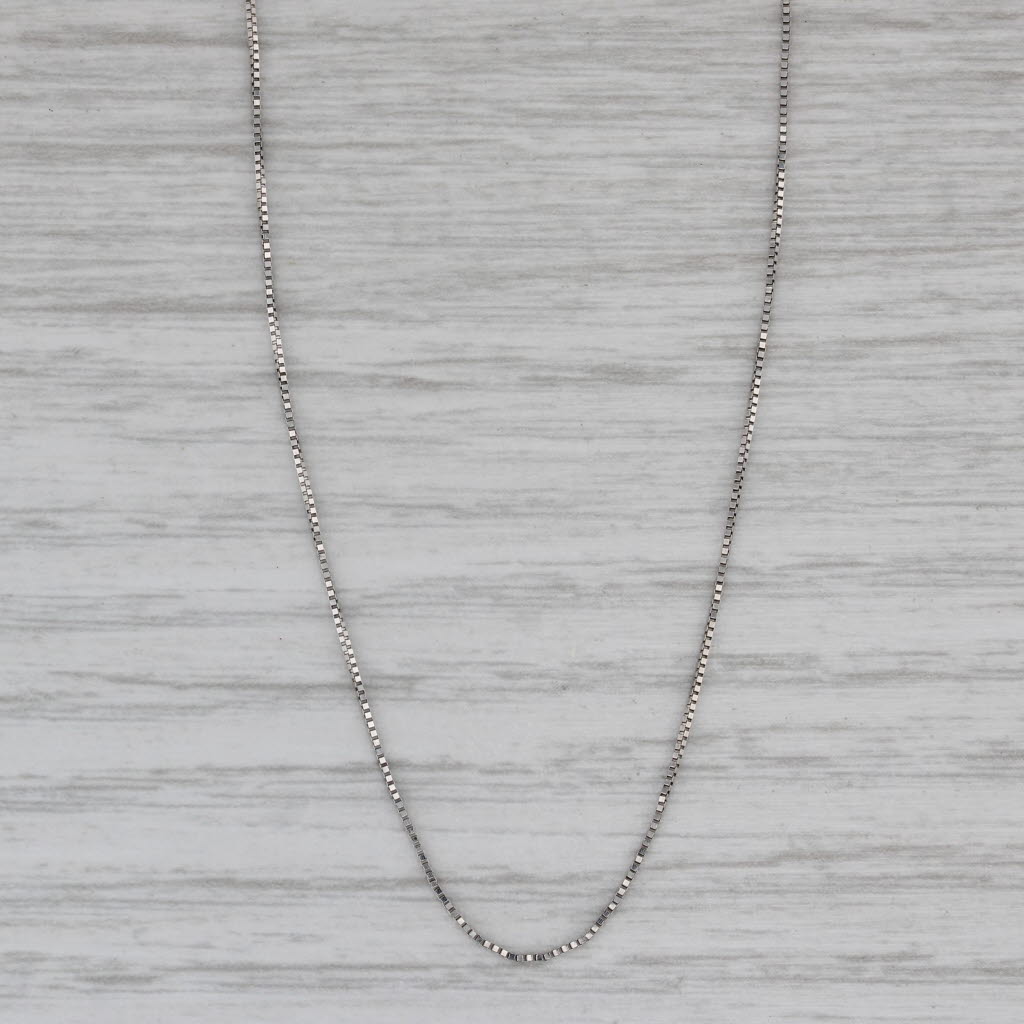 New Octava Box Chain Necklace 14k White Gold 18" 0.7mm