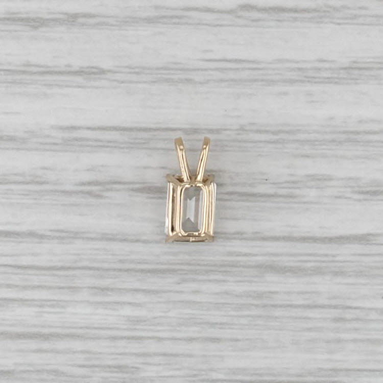 0.95ct Cubic Zirconia Pendant 10k Yellow Gold Small Drop