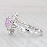 Light Gray New 1.77ctw Pink Sapphire Diamond Halo Ring 14k White Gold Size 7