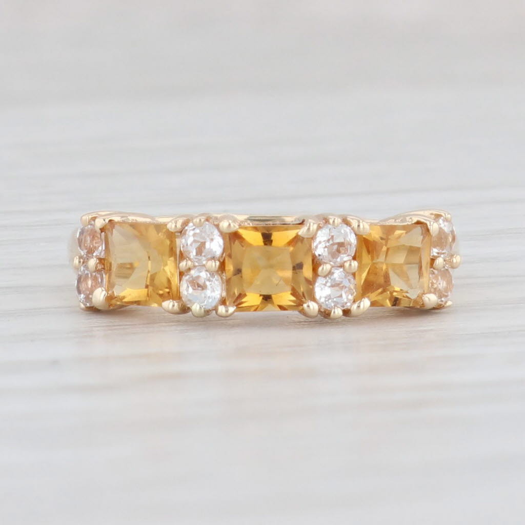 Light Gray 1.36ctw Orange Citrine Topaz Ring 10k Yellow Gold Size 5 Stackable