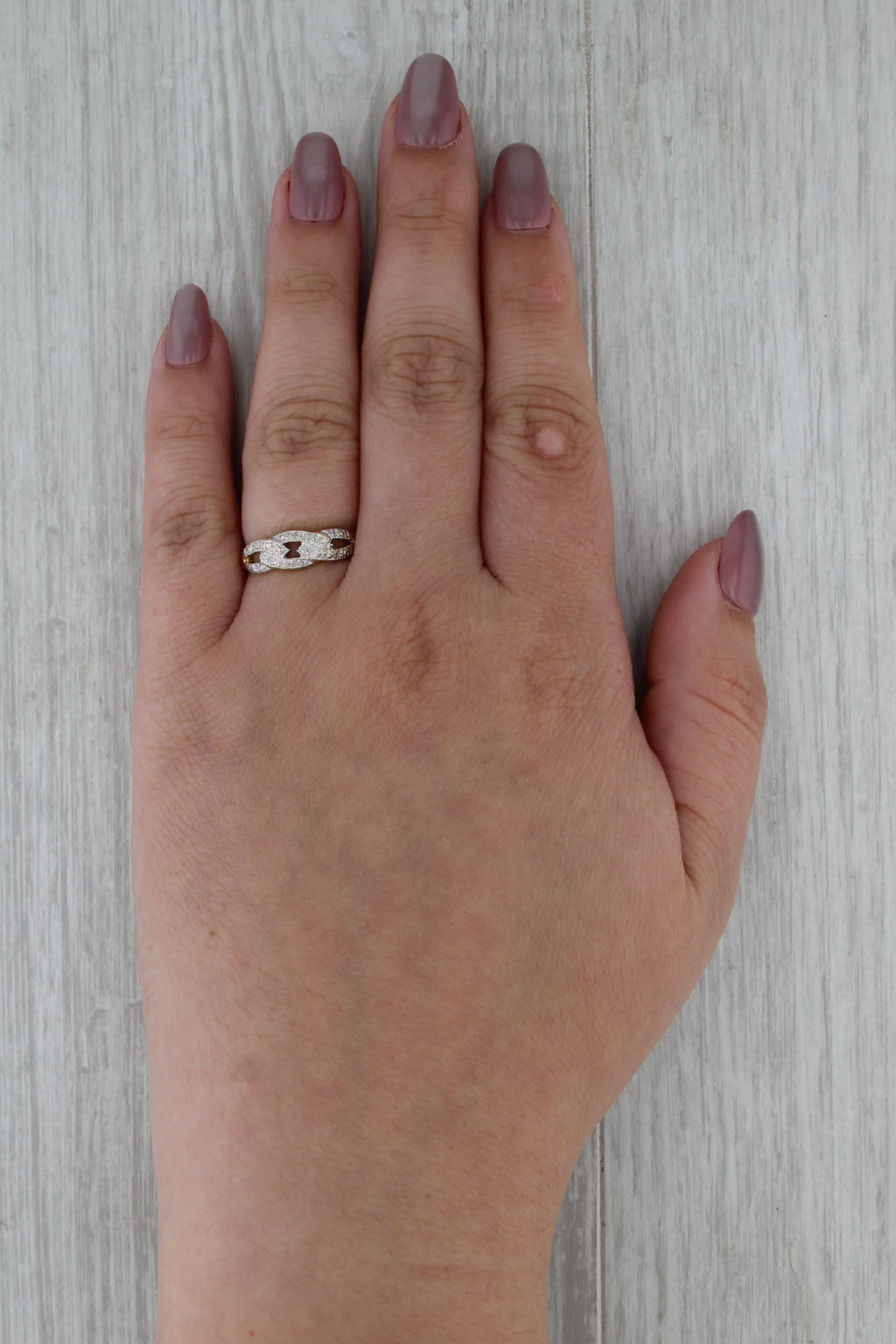Interlocking 3-Rings Ring 10k Yellow White Gold Size 7 Size 7 Stackable