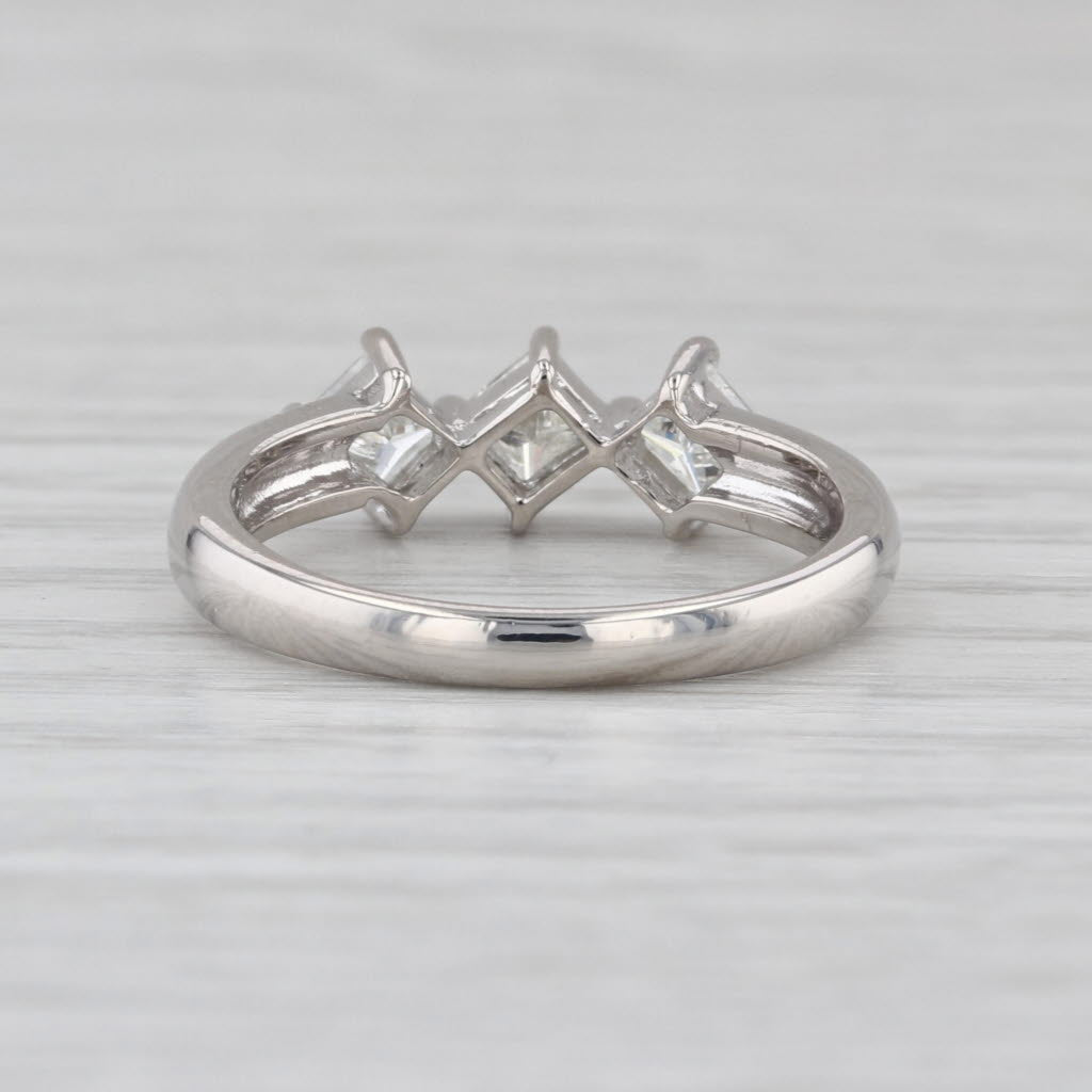 0.59ctw 3-Stone Diamond Ring 950 Platinum Size 6.5 Stackable