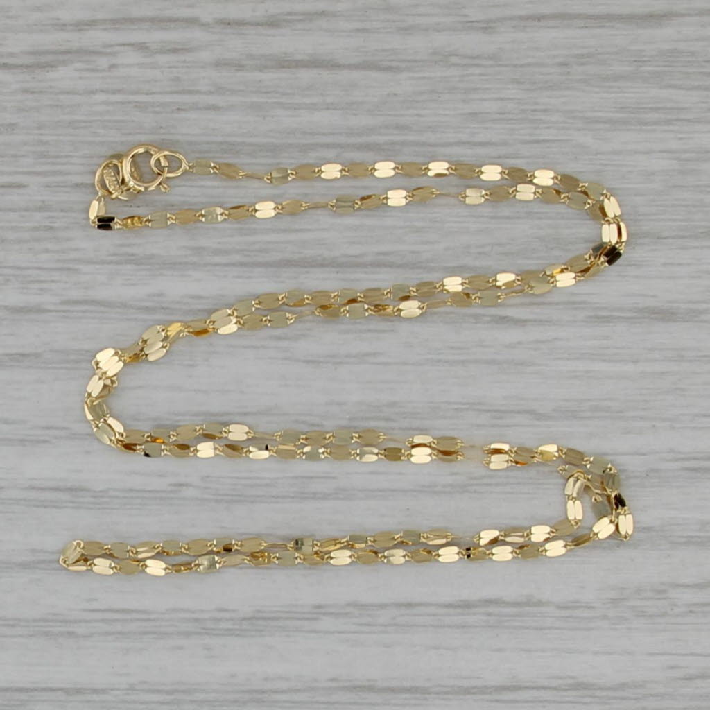New Mirror Chain Necklace14k Yellow Gold 18.25" 1.4mm