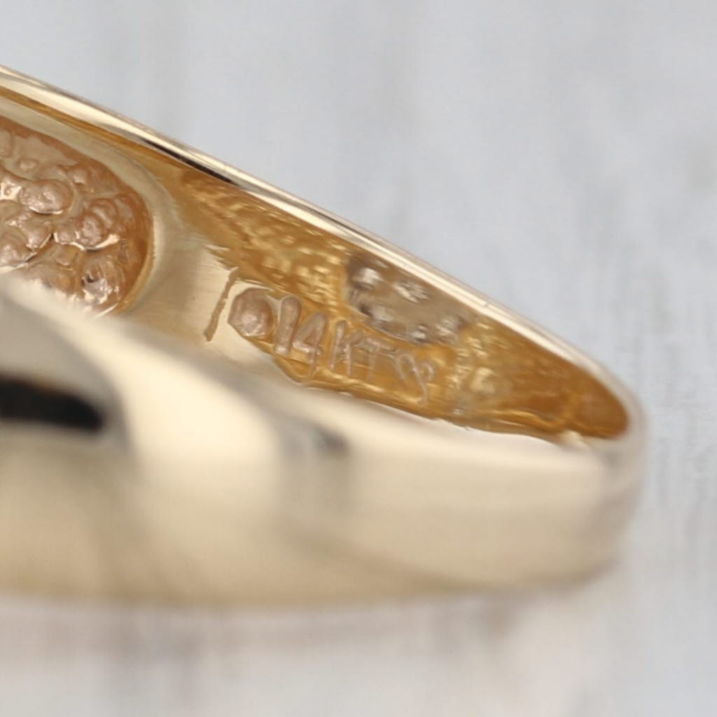 0.91ctw Diamond Cluster Belcher Setting Ring 14k Gold Vintage Size 12