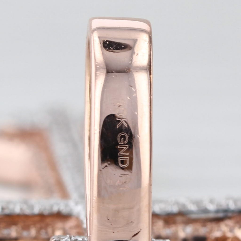 Large 1.70ctw Diamond Cross Pendant 10k Rose Gold Religious Jewelry