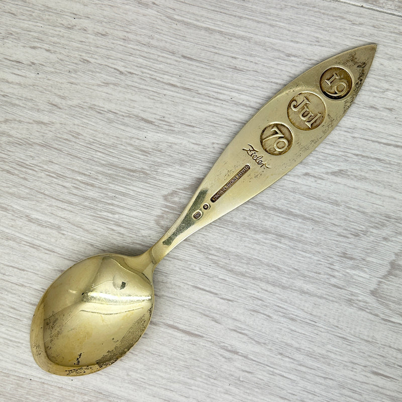 Gray Vintage 1970 Anton Michelsen Sterling Silver Enamel Christmas Spoon Denmark