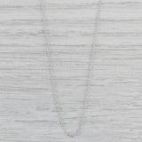 New Adjustable Cable Chain Necklace 14k White Gold 16-18" 1.1mm