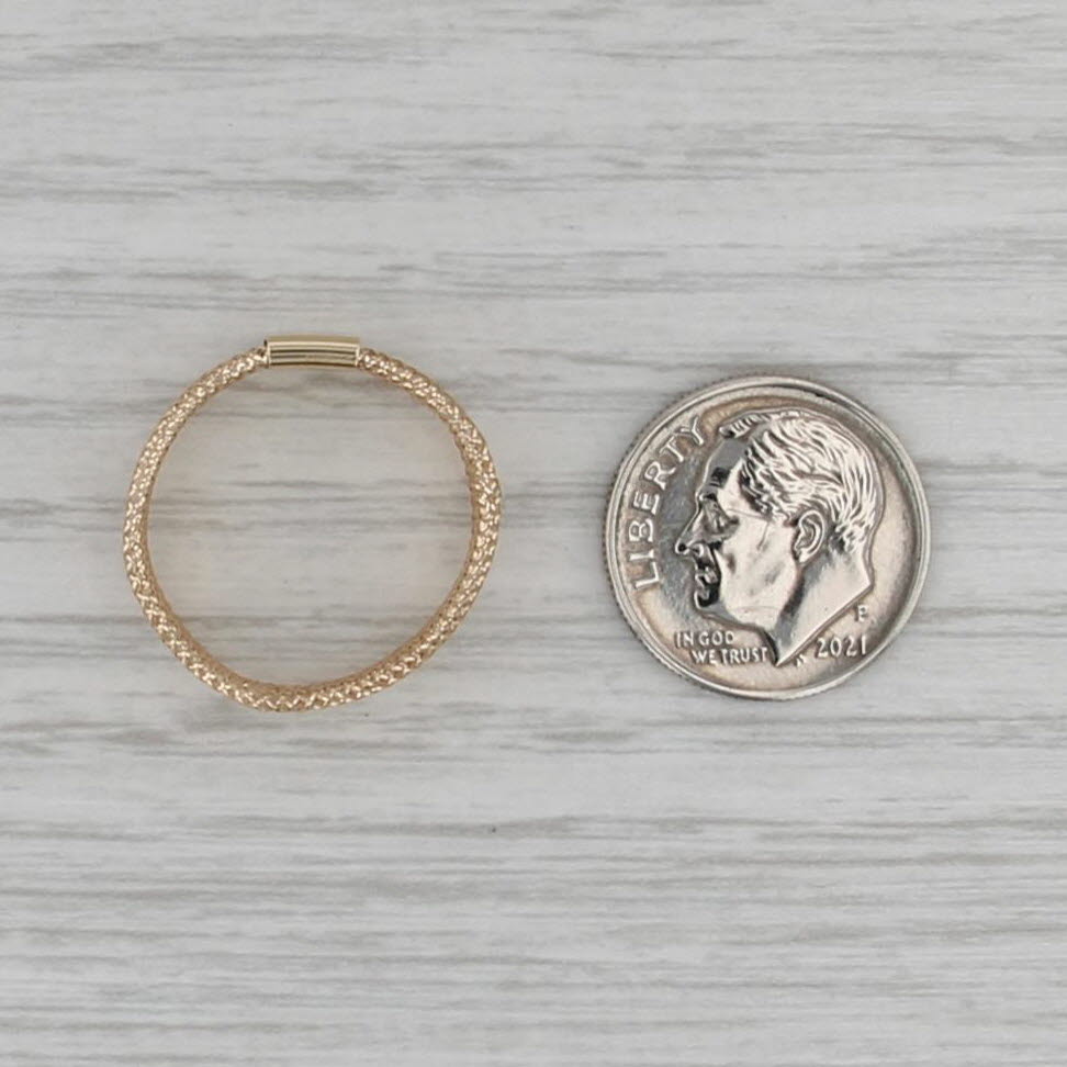 Flexible Mesh Ring 14k Yellow Gold Size 7-9 Adjustable Band Light Weight