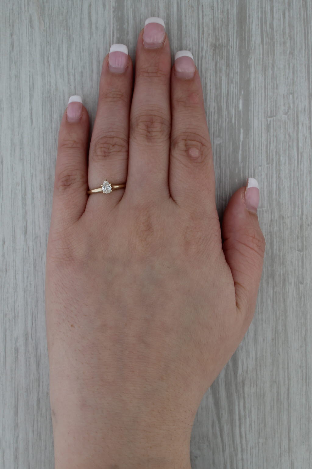 0.24ct VS2 Pear Brilliant Solitaire Engagement Ring 14k Yellow Gold Size 6.25