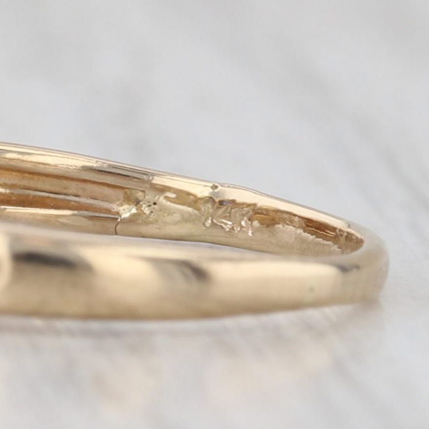 Light Gray 0.35ctw Blue Sapphire Diamond Ring 14k Yellow Gold Size 3.25