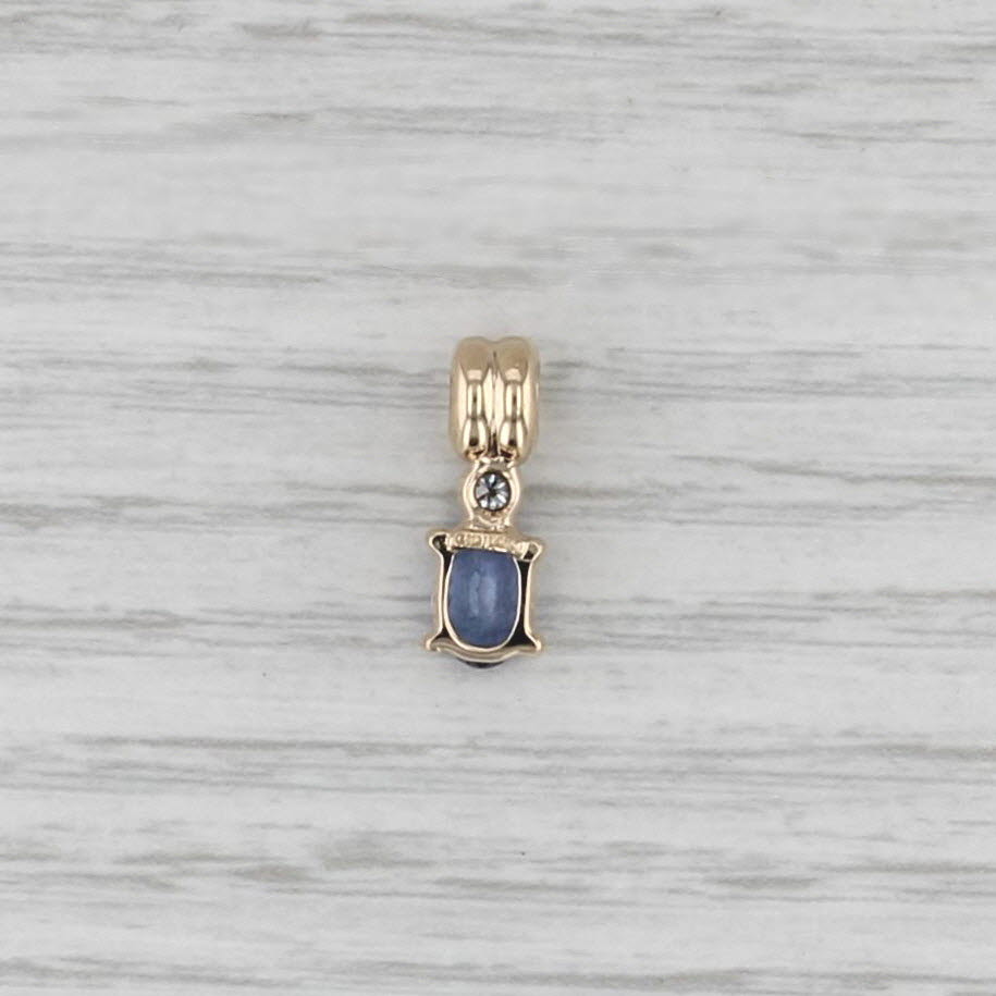 0.85ctw Tanzanite Diamond Pendant 14k Yellow Gold Small Drop