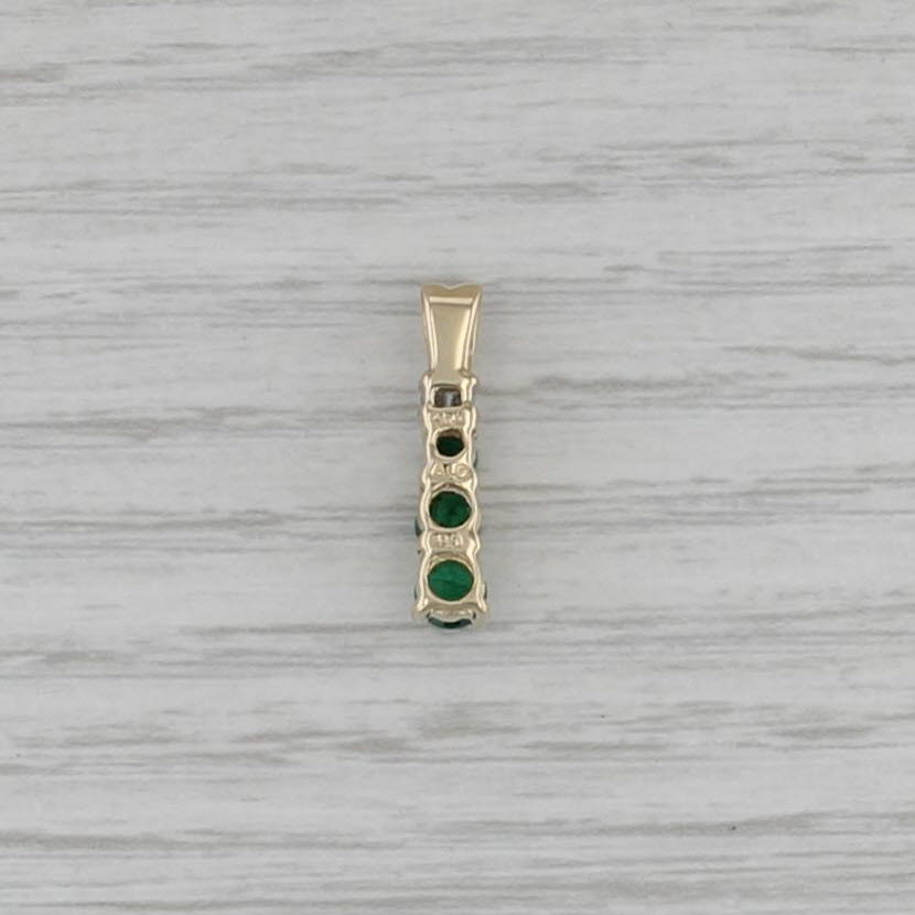 0.51ctw Diamond Emerald 3-Stone Journey Pendant 10k Yellow Gold