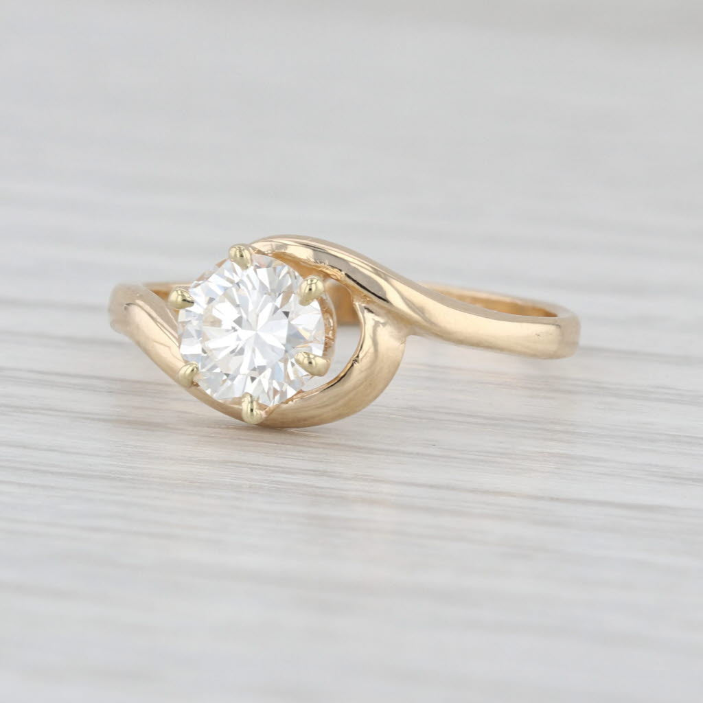 GIA 0.85ct VS2 Diamond Solitaire Engagement Ring 14k Yellow Gold Size 6.5 Bypass
