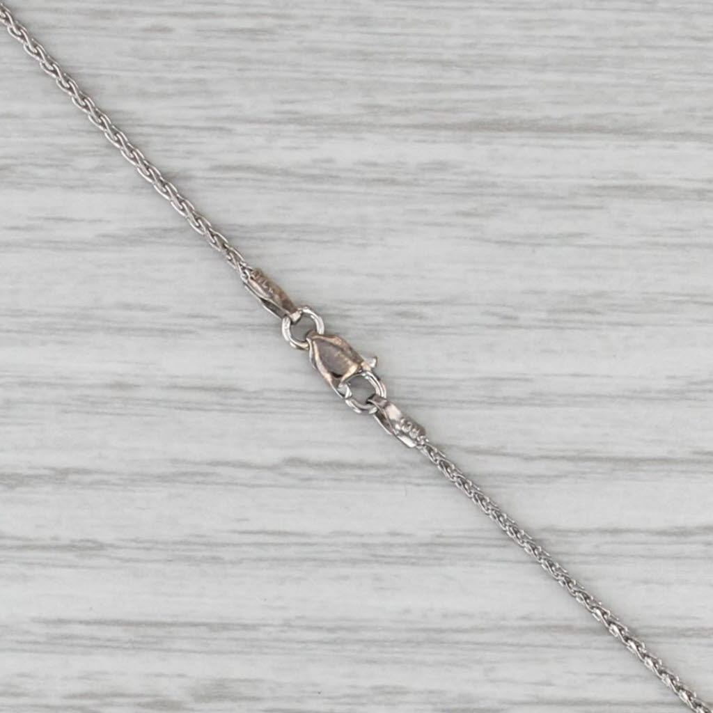 2.10ctw Diamond Circles Pendant Necklace 14k White Gold 18" Wheat Chain