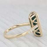 New 3.89ctw Green Indocolite Tourmaline Diamond Ring 14k Yellow Gold Size 7