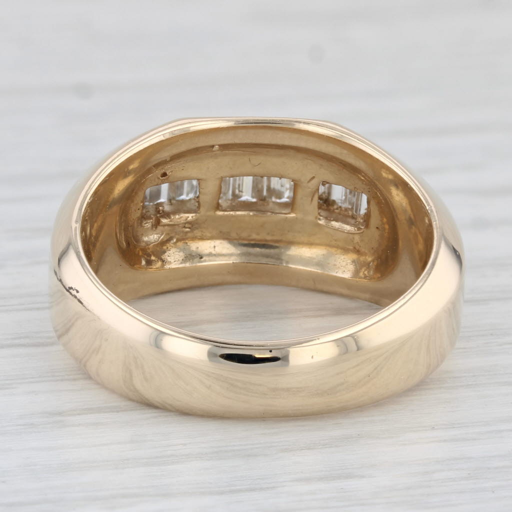 Light Gray 0.95ctw Diamond Men's Ring 14k Yellow Gold Size 9.75 Wedding Band