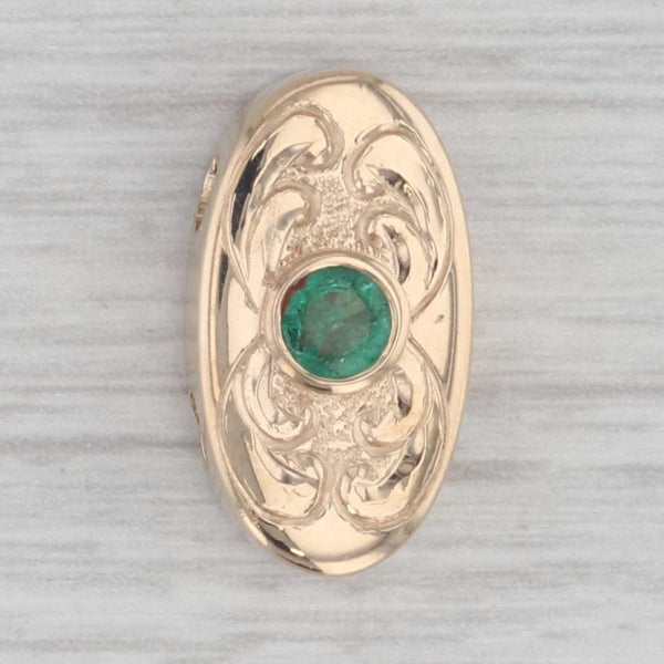 Gray Richard Glatter 0.15ct Emerald Vintage Slide Bracelet Charm 14k Yellow Gold