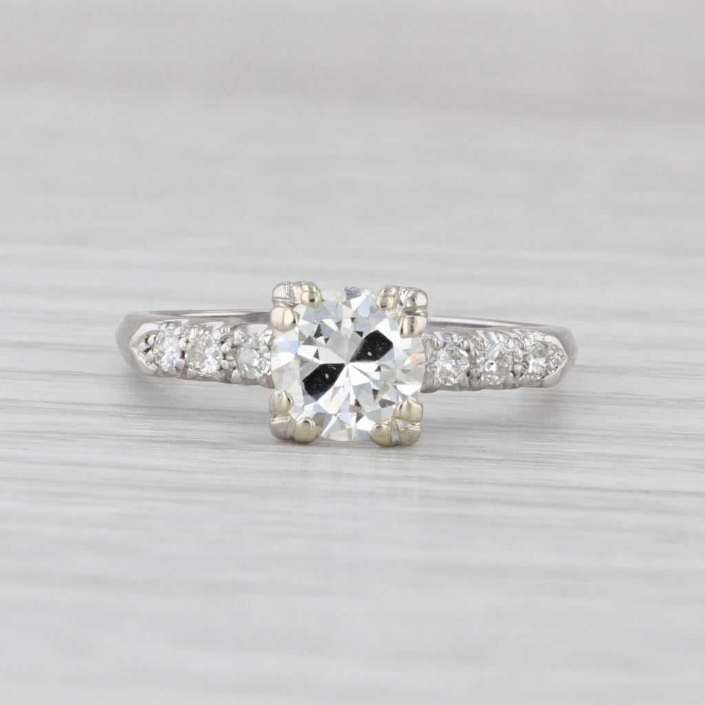 Vintage 1.08ctw Transitional Round Engagement Ring Platinum Size 7