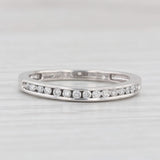 Light Gray 0.15ctw Diamond Wedding Band 14k White Gold Size 7 Stackable Ring