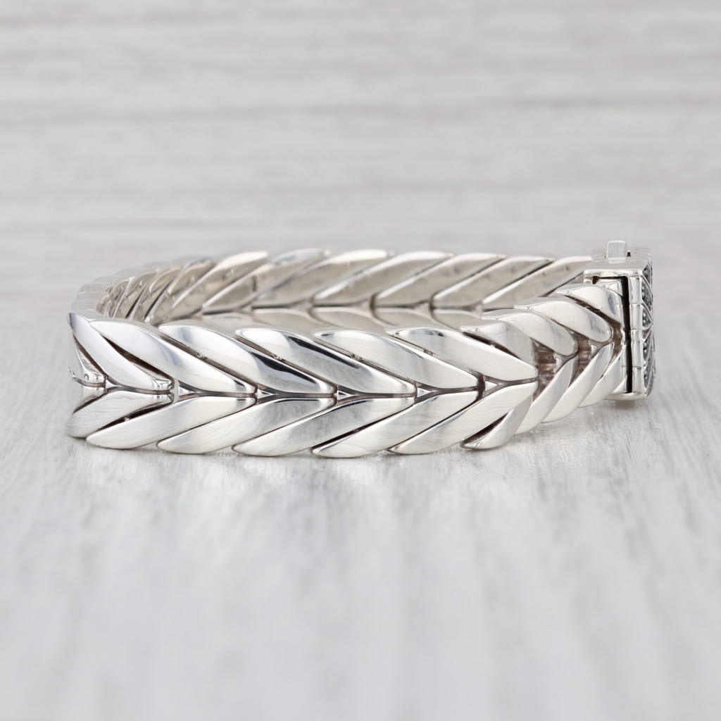 John Hardy Black Sapphire Modern Chevron Chain Sterling Silver7"