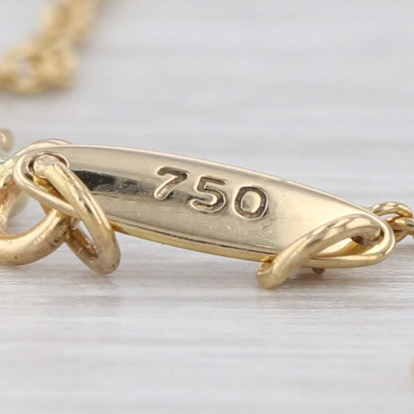 Tiffany Elsa Peretti Teardrop Pendant Necklace w/ Box Pouch 16" 18k Yellow Gold