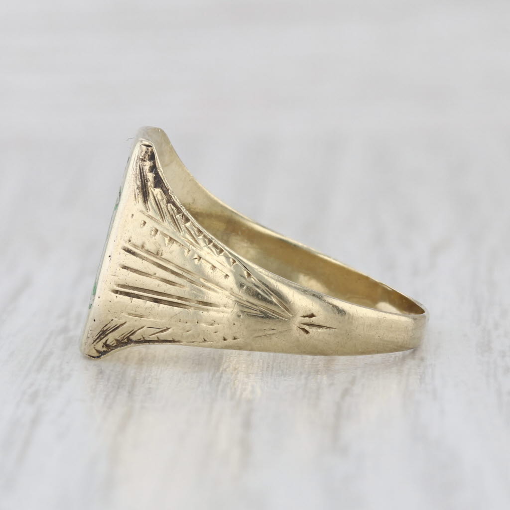 Antique Brotherhood Locomotive Firemen Engineers Ring 10k Gold Size 11.75