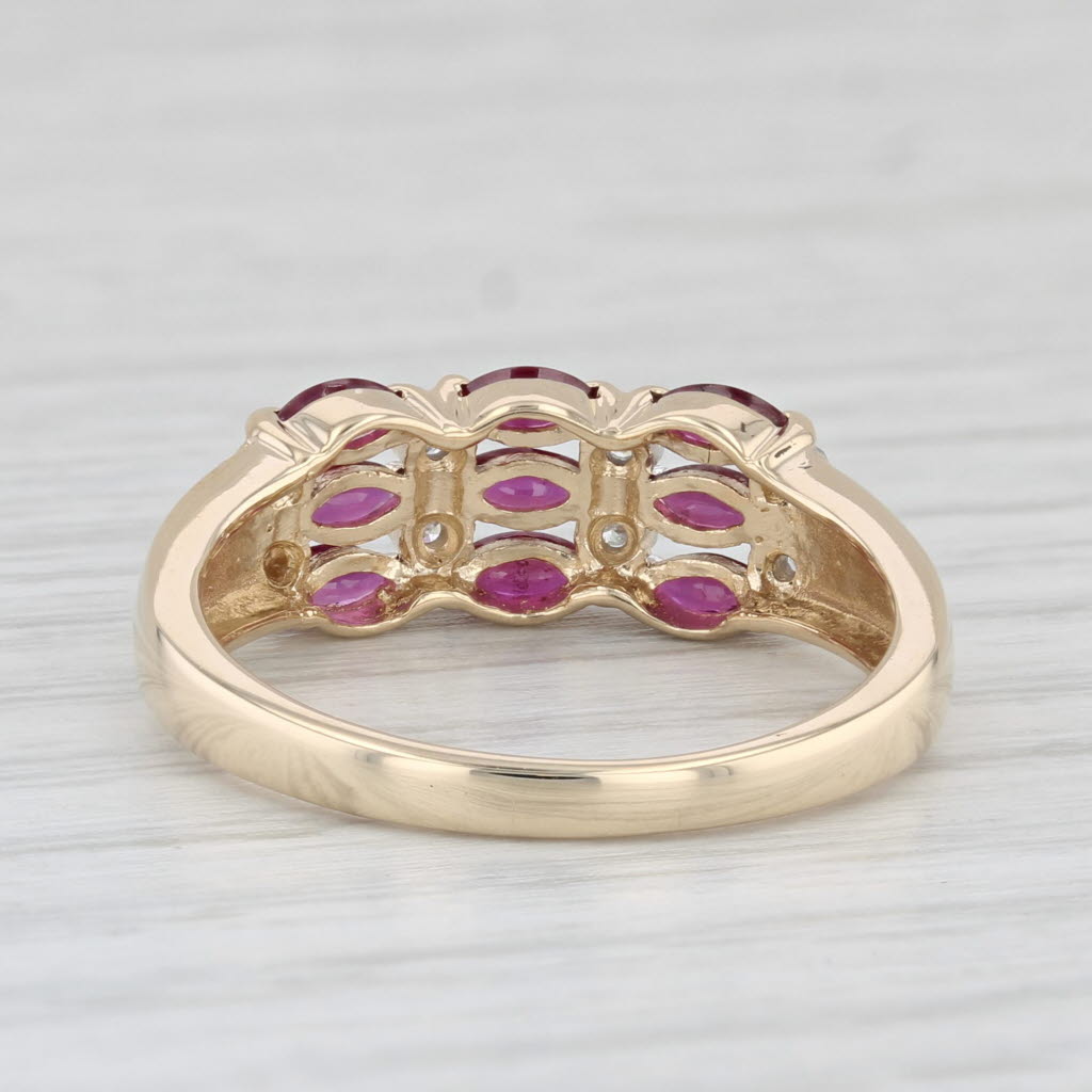 Light Gray 0.85ctw Ruby Diamond Ring 14k Yellow Gold Size 8