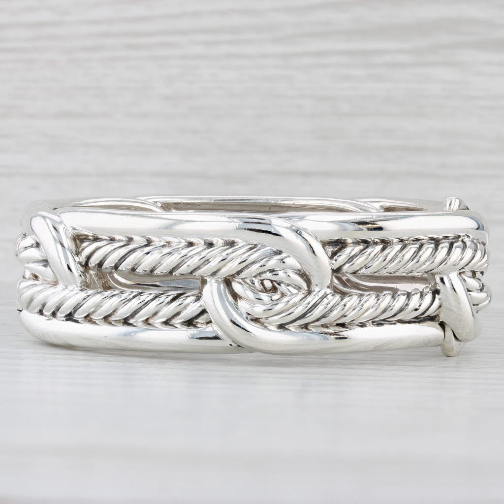 Light Gray David Yurman Labrynth 1.20ctw Diamond Bangle Bracelet Sterling Silver 6.25"