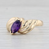 Light Gray 0.90ct Marquise Amethyst Solitaire Ring 14k Yellow Gold Size 8