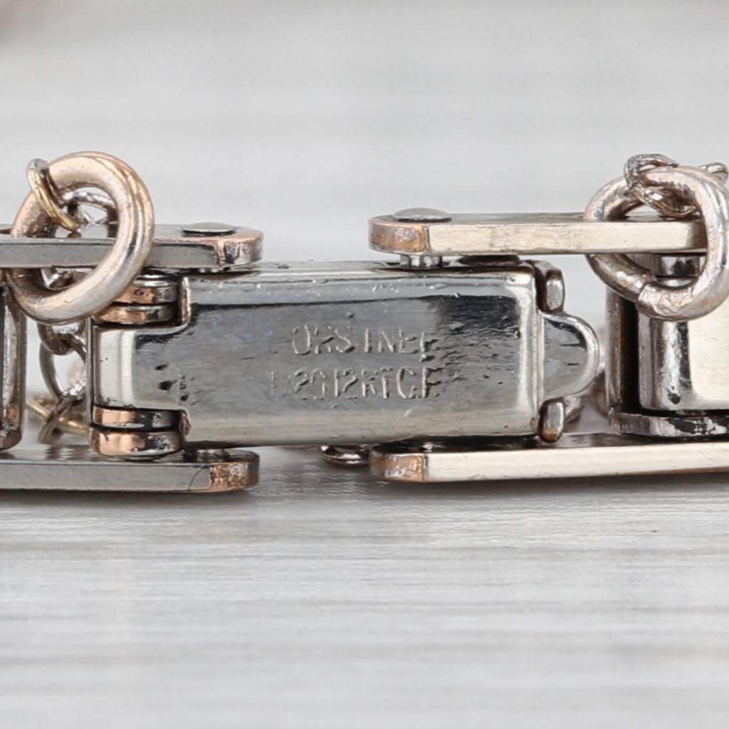 Vintage Diamond Gold Filled Omega Chain Bracelet 6.5"