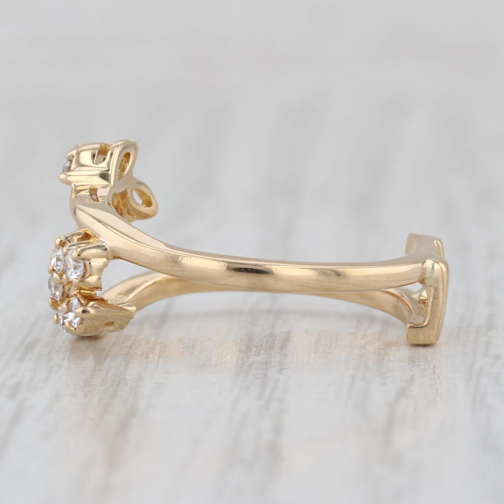 0.18ctw Diamond Ring Guard Enhancer Jacket 18k Yellow Gold Bridal Size 6.5
