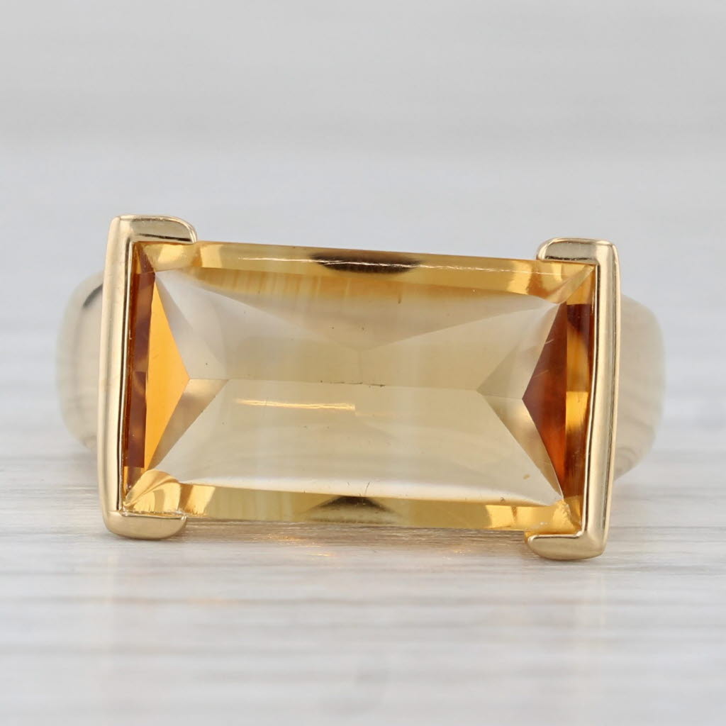 Gray 5ct Citrine Solitaire Ring 18k Yellow Gold Size 7.5