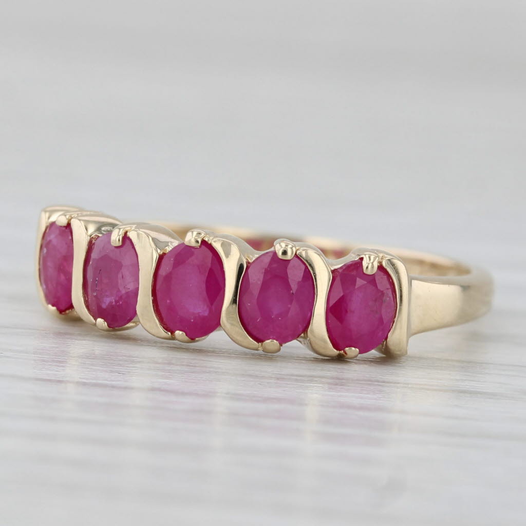 Light Gray 1.52ctw Ruby Stackable Ring 10k Yellow Gold Size 7