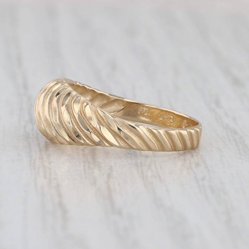 Beveled Croissant Ring 14k Yellow Gold Size 5.75