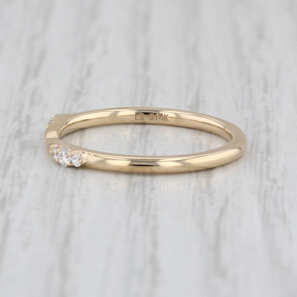 New 0.08ctw Lab Grown Diamond Wedding Band 14k Gold Stackable Ring Size 6.5