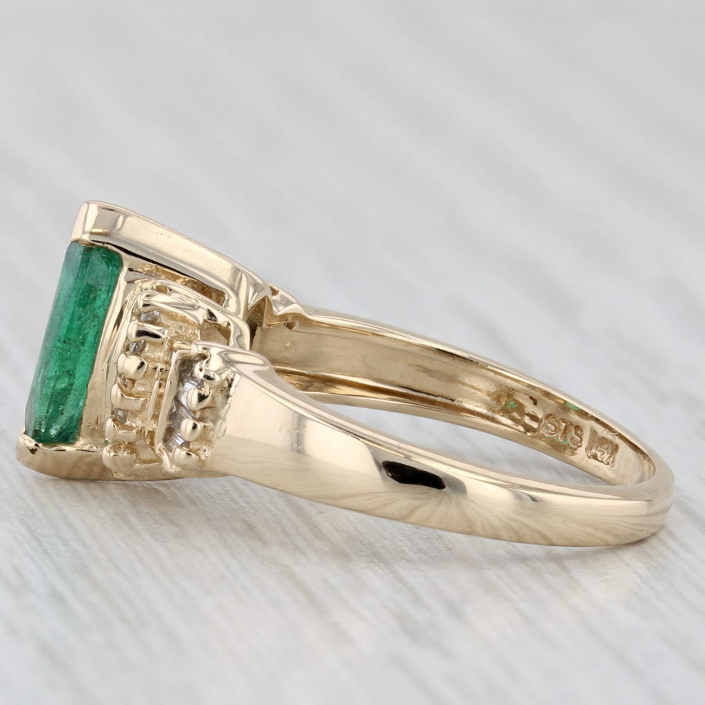 Light Gray 1.36ctw Marquise Emerald Diamond Ring 14k Yellow Gold Size 6