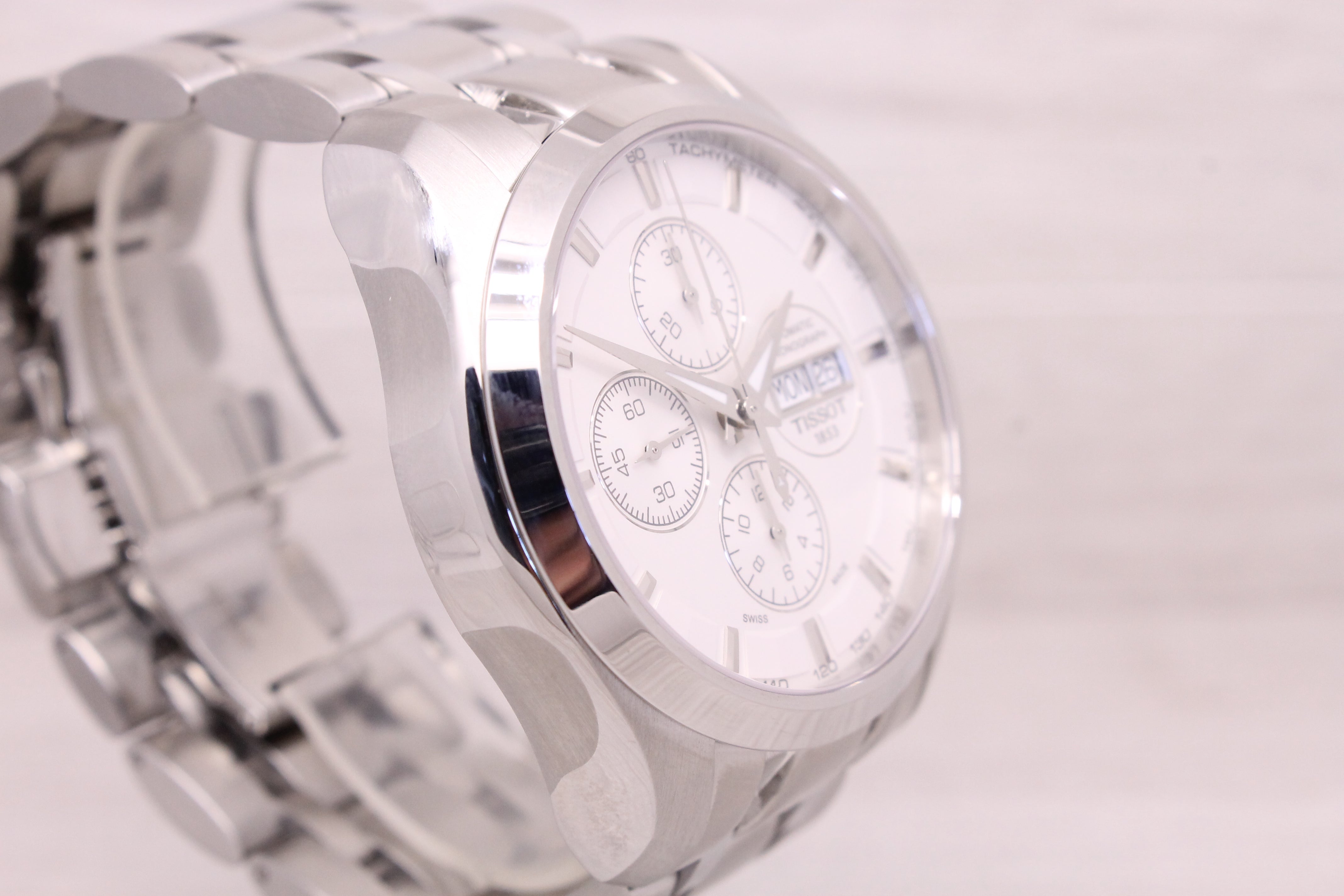 Light Gray Tissot Couturier 1853 Automatic Chronograph 45mm Steel Mens Watch T035614